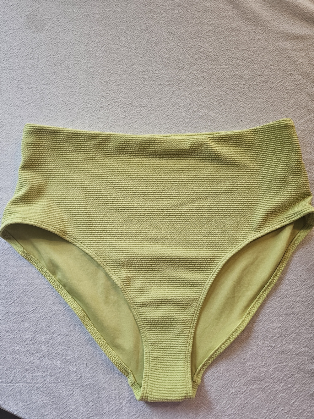 NWOT Old Navy High-Waisted Puckered Bikini Bottoms Citrine Lime Green XL